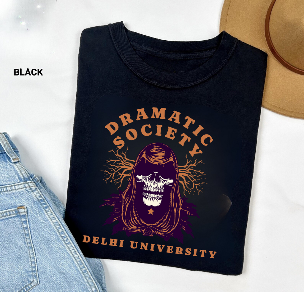 Dramatic Society Delhi University Unisex Round Neck Normal Fit T-shirt